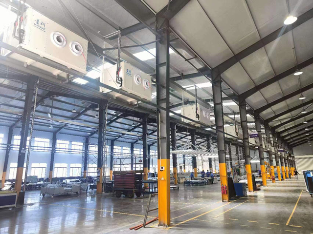 機(jī)械設(shè)備廠整體降溫，應(yīng)用蒸發(fā)冷省電空調(diào)-臥式射流機(jī)組